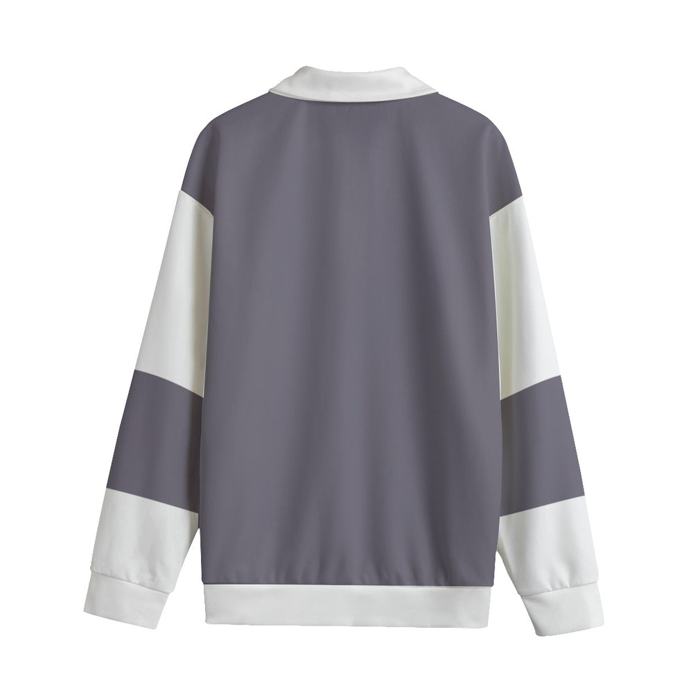 Mauve Lapel Collar Sweater V1