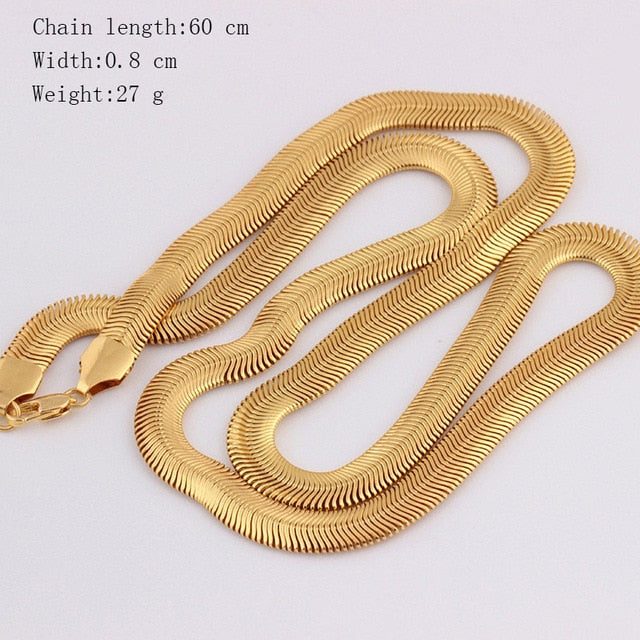 Punk Style Gold Snake Chain Necklaces Men Hip Hop Jewelry Fashion Steampunk Long Iced Out Chunky Necklace Men's Hiphop Jewelry